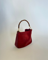 Gucci Bamboo Suede 2way Red Bag
