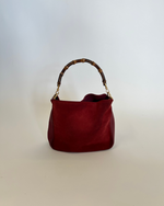Gucci Bamboo Suede 2way Red Bag