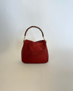 Gucci Bamboo Suede 2way Red Bag