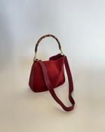 Gucci Bamboo Suede 2way Red Bag